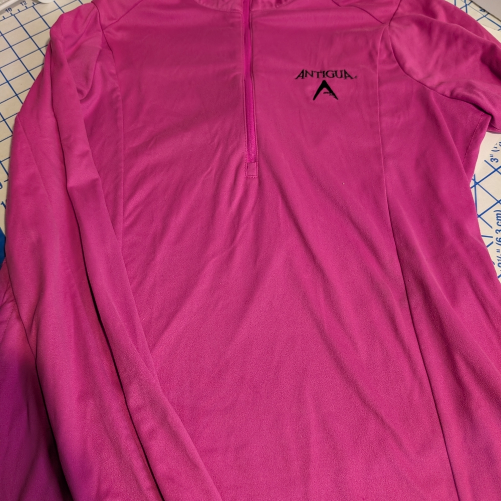 Antigua Pink Quarter-Zip Pullover
